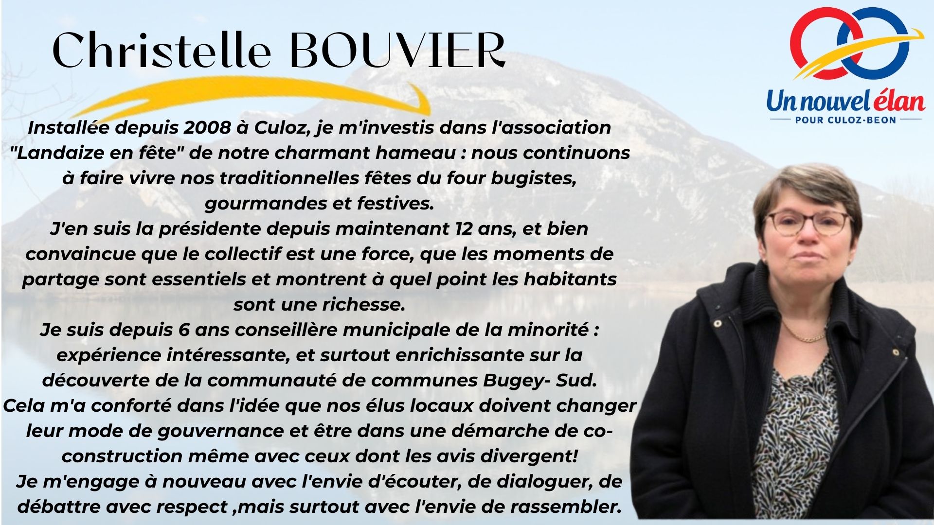 Christelle BOUVIER - Un Nouvel Élan pour Culoz-Béon