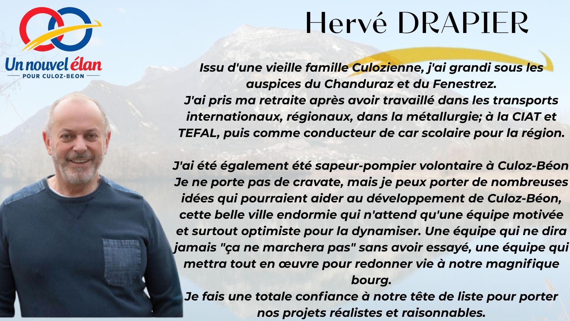 Hervé DRAPIER - Un Nouvel Élan pour Culoz-Béon
