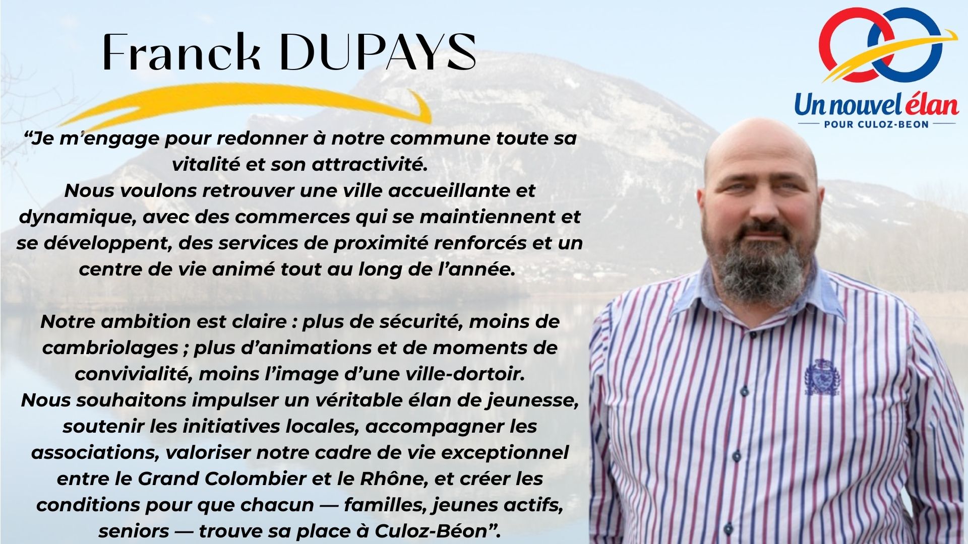 Franck DUPAYS - Un Nouvel Élan pour Culoz-Béon