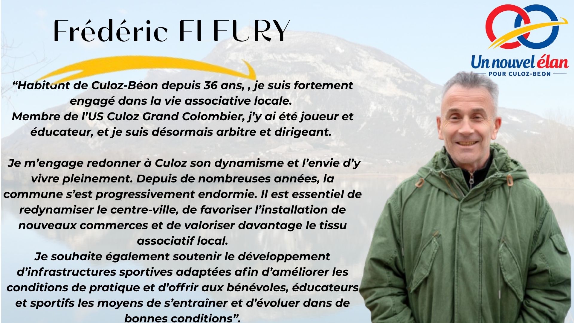 Frédéric FLEURY - Un Nouvel Élan pour Culoz-Béon