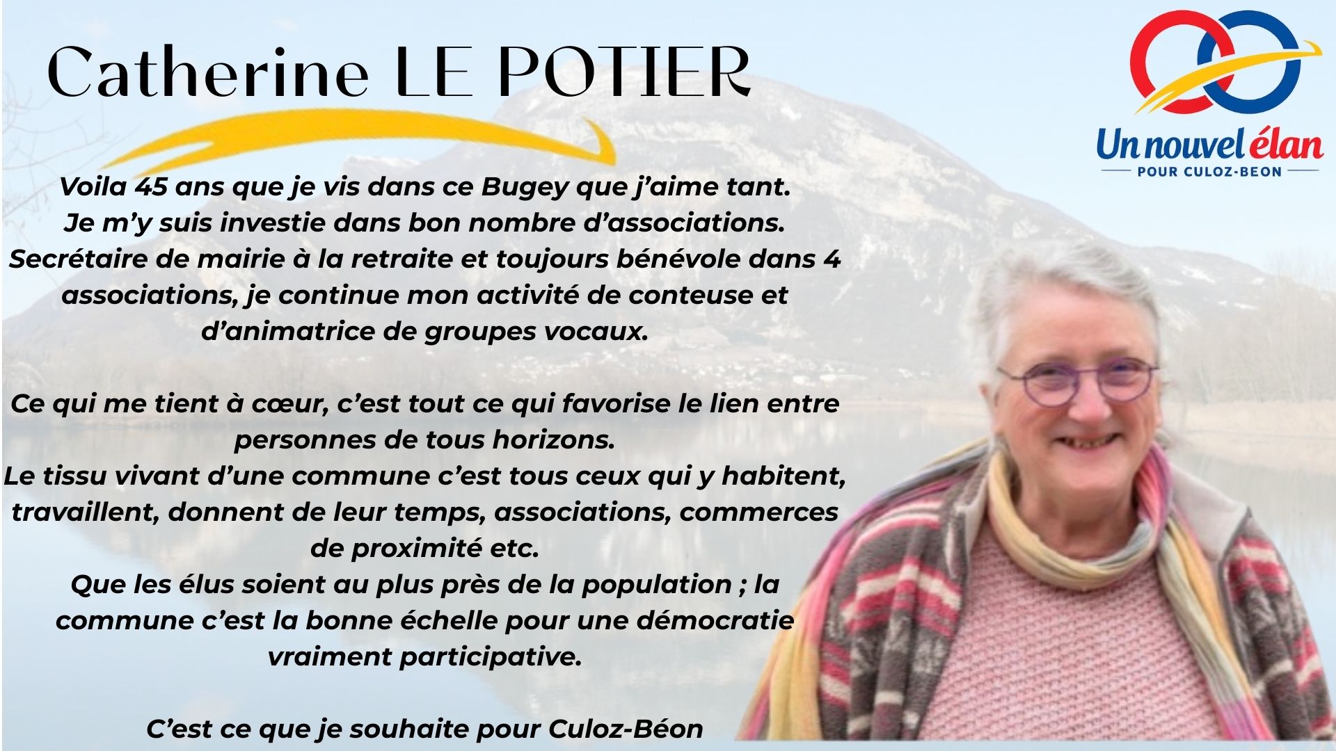 Catherine LE POTIER - Un Nouvel Élan pour Culoz-Béon