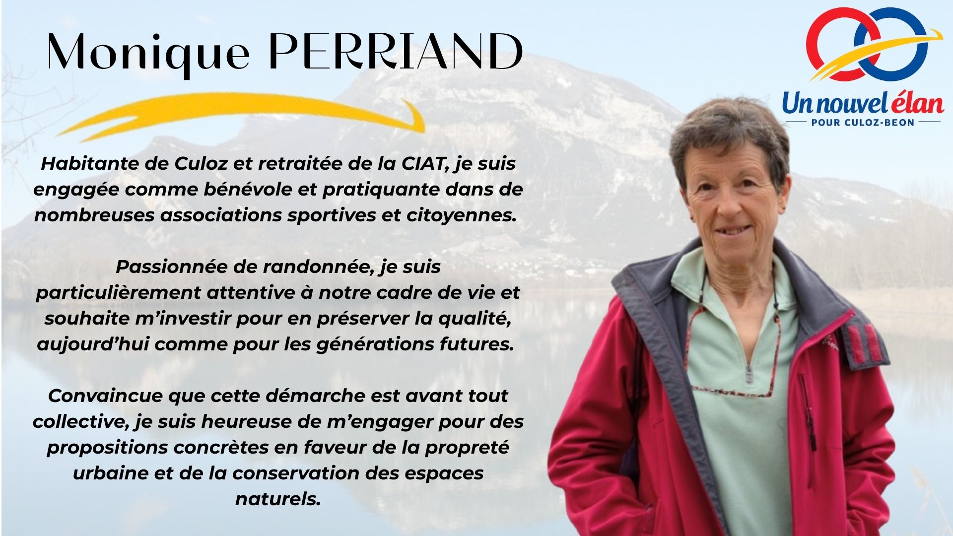 Monique PERRIAND - Un Nouvel Élan pour Culoz-Béon